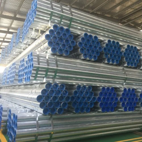 Galvanized iron pipes stacked neatly, showcasing durable construction materials