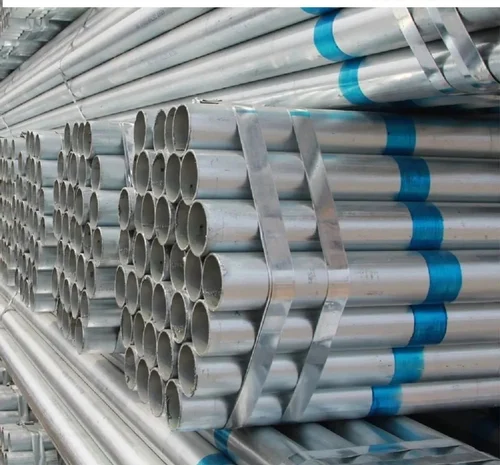 Durable GI pipes stacked neatly, symbolizing reliability and quality