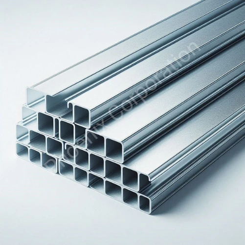 High-quality galvanized iron channels in 100 x 50 mm and 75 x 40 mm sizes, available in Bongaigaon